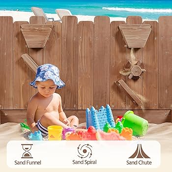 Amazon.com: Yaheetech 53× 44.5in Wood Sand Box for Kids Ages